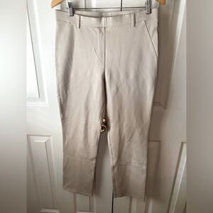 Quince Ecru Ultra-Stretch Ponte Knit Straight Leg Pull-on Pants SZ LP